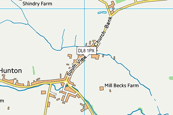 DL8 1PX map - OS VectorMap District (Ordnance Survey)