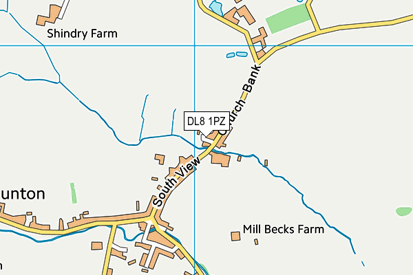 DL8 1PZ map - OS VectorMap District (Ordnance Survey)