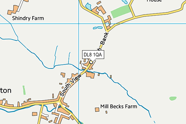 DL8 1QA map - OS VectorMap District (Ordnance Survey)