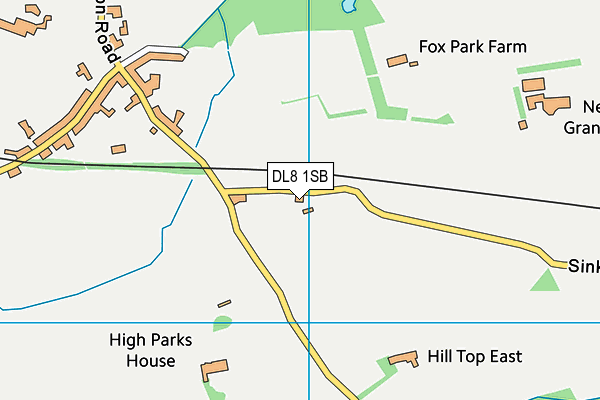 DL8 1SB map - OS VectorMap District (Ordnance Survey)