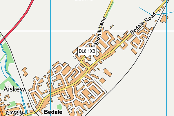 DL8 1XB map - OS VectorMap District (Ordnance Survey)