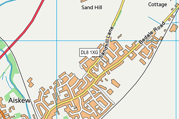 DL8 1XG map - OS VectorMap District (Ordnance Survey)
