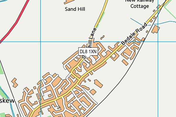DL8 1XN map - OS VectorMap District (Ordnance Survey)