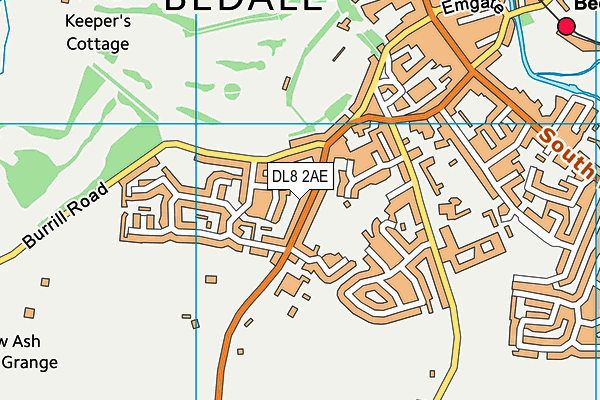 DL8 2AE map - OS VectorMap District (Ordnance Survey)