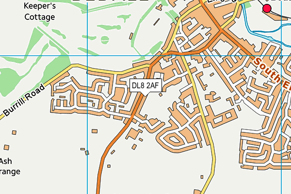 DL8 2AF map - OS VectorMap District (Ordnance Survey)