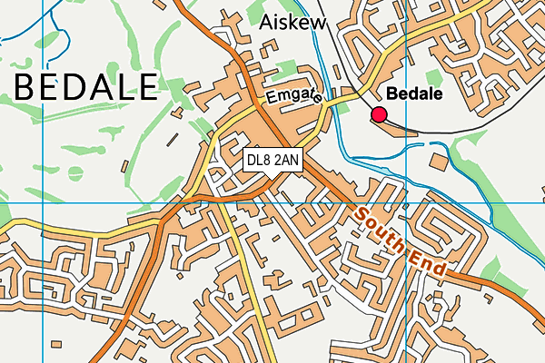 DL8 2AN map - OS VectorMap District (Ordnance Survey)