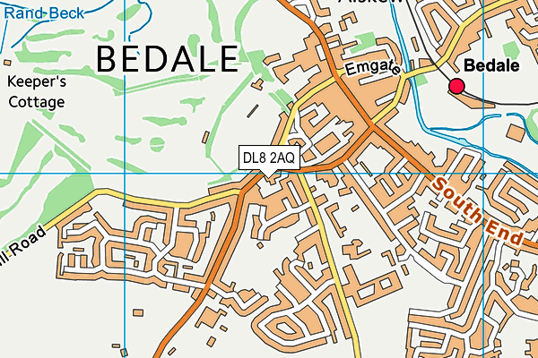 DL8 2AQ map - OS VectorMap District (Ordnance Survey)