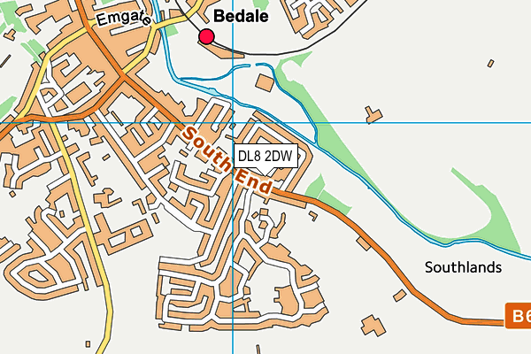 DL8 2DW map - OS VectorMap District (Ordnance Survey)