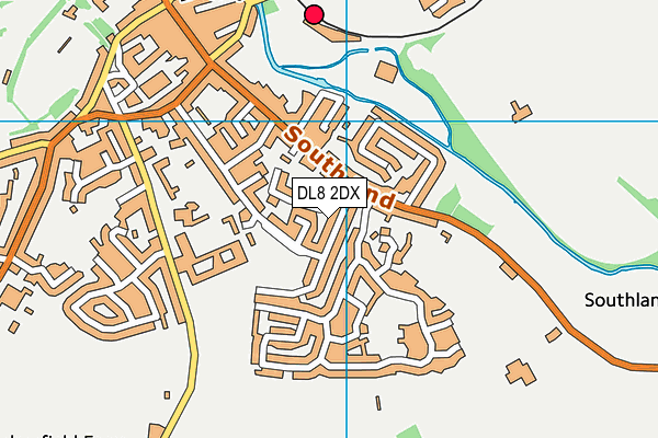 DL8 2DX map - OS VectorMap District (Ordnance Survey)