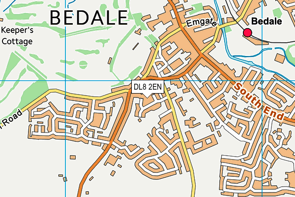 DL8 2EN map - OS VectorMap District (Ordnance Survey)