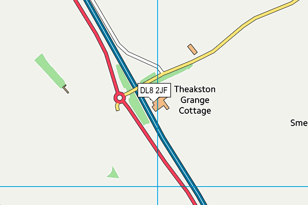 DL8 2JF map - OS VectorMap District (Ordnance Survey)