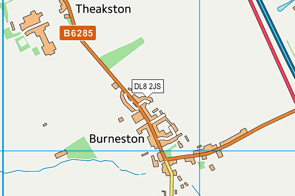 DL8 2JS map - OS VectorMap District (Ordnance Survey)