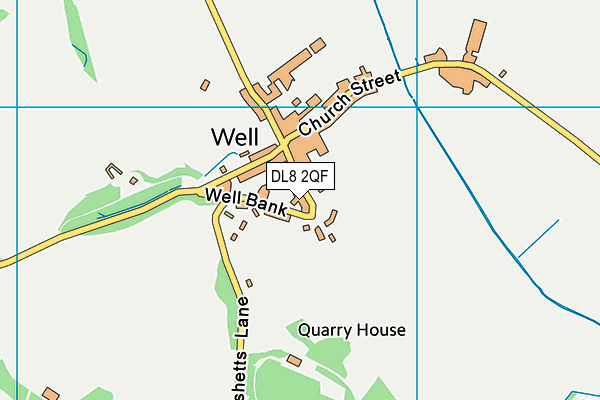 DL8 2QF map - OS VectorMap District (Ordnance Survey)