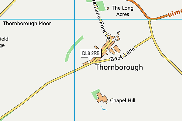 DL8 2RB map - OS VectorMap District (Ordnance Survey)