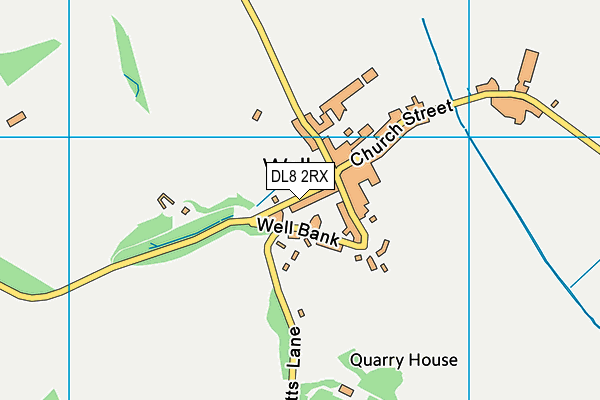 DL8 2RX map - OS VectorMap District (Ordnance Survey)