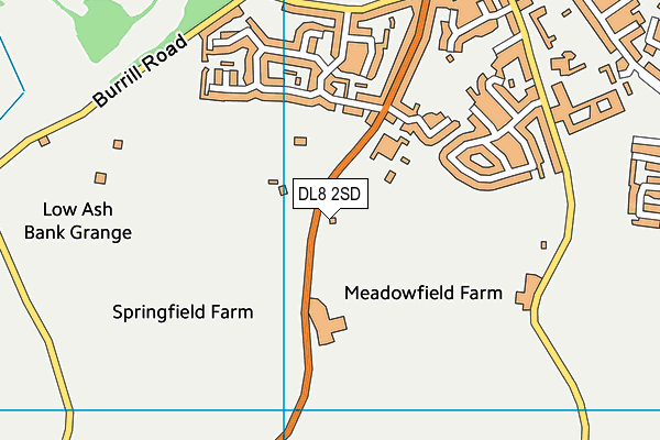 Mowbray School map (DL8 2SD) - OS VectorMap District (Ordnance Survey)