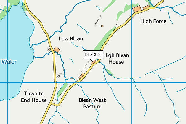 DL8 3DJ map - OS VectorMap District (Ordnance Survey)