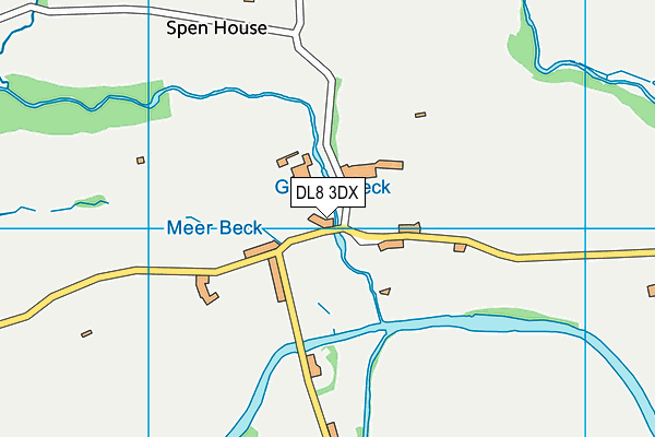 DL8 3DX map - OS VectorMap District (Ordnance Survey)