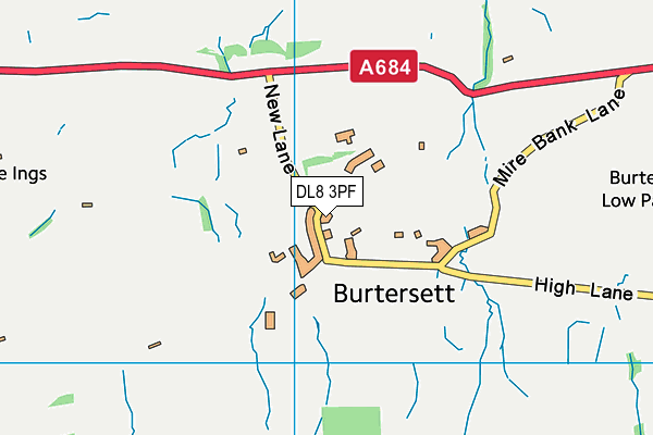 DL8 3PF map - OS VectorMap District (Ordnance Survey)