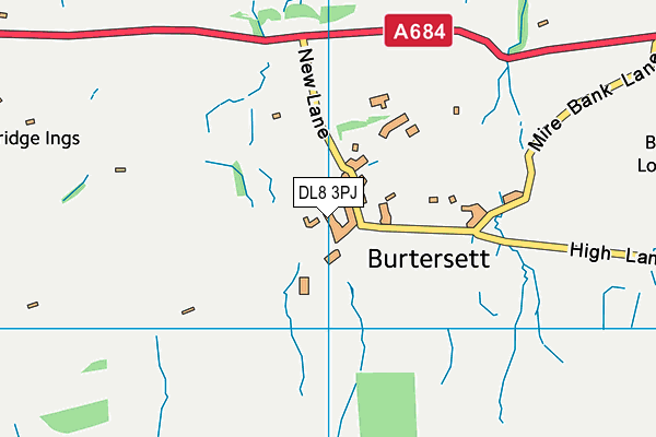 DL8 3PJ map - OS VectorMap District (Ordnance Survey)
