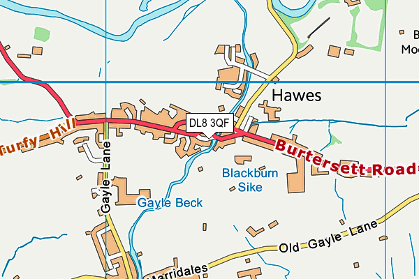 DL8 3QF map - OS VectorMap District (Ordnance Survey)