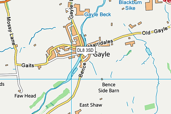 DL8 3SD map - OS VectorMap District (Ordnance Survey)