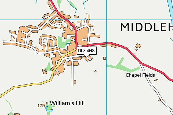 DL8 4NS map - OS VectorMap District (Ordnance Survey)