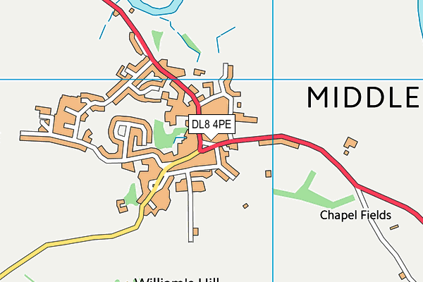 DL8 4PE map - OS VectorMap District (Ordnance Survey)