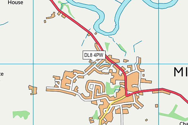 DL8 4PW map - OS VectorMap District (Ordnance Survey)