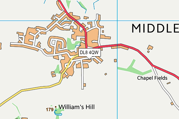 Middleham Sports Field map (DL8 4QW) - OS VectorMap District (Ordnance Survey)