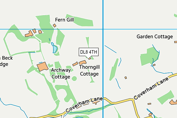 DL8 4TH map - OS VectorMap District (Ordnance Survey)