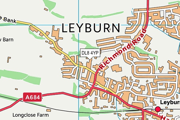 DL8 4YP map - OS VectorMap District (Ordnance Survey)