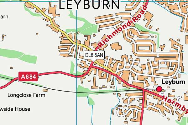 DL8 5AN map - OS VectorMap District (Ordnance Survey)