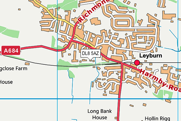 DL8 5AZ map - OS VectorMap District (Ordnance Survey)
