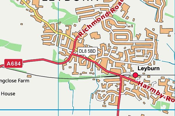 DL8 5BD map - OS VectorMap District (Ordnance Survey)