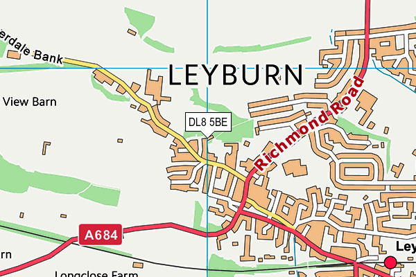 DL8 5BE map - OS VectorMap District (Ordnance Survey)