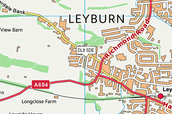 DL8 5DE map - OS VectorMap District (Ordnance Survey)