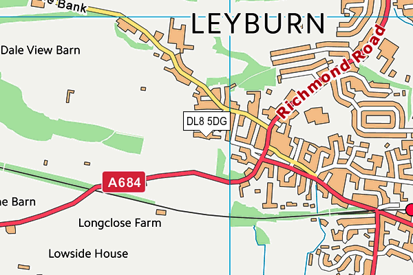 DL8 5DG map - OS VectorMap District (Ordnance Survey)