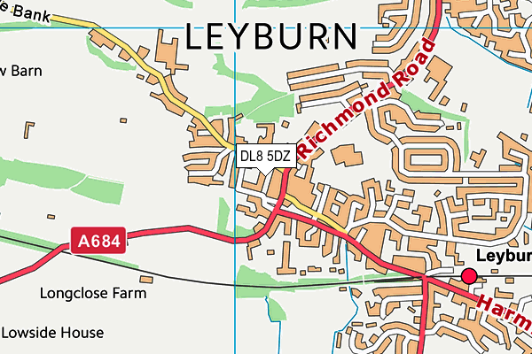 DL8 5DZ map - OS VectorMap District (Ordnance Survey)