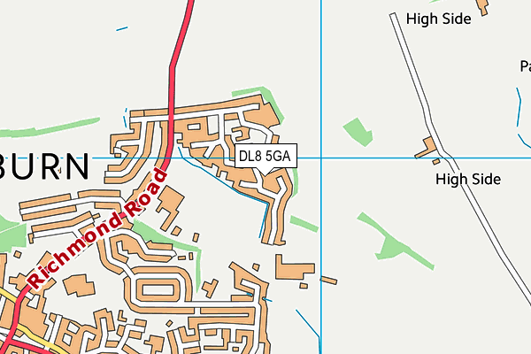 DL8 5GA map - OS VectorMap District (Ordnance Survey)