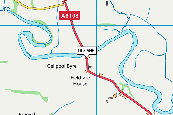 DL8 5HE map - OS VectorMap District (Ordnance Survey)