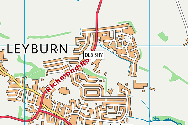 The Wensleydale School & Sixth Form map (DL8 5HY) - OS VectorMap District (Ordnance Survey)