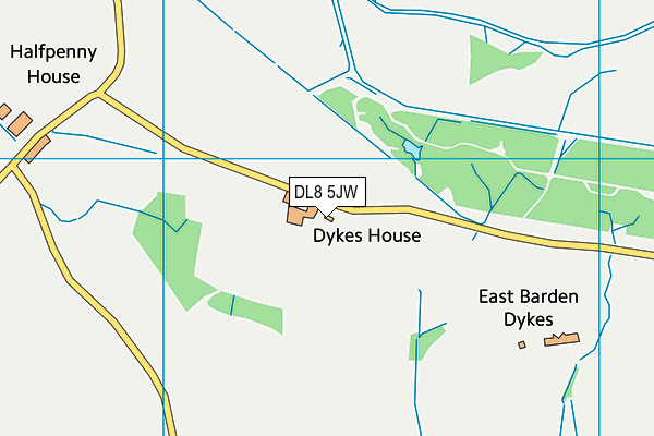 DL8 5JW map - OS VectorMap District (Ordnance Survey)