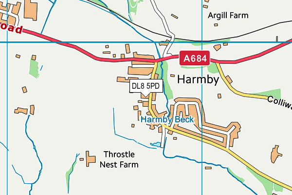 DL8 5PD map - OS VectorMap District (Ordnance Survey)