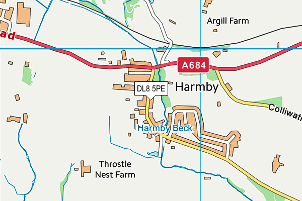 DL8 5PE map - OS VectorMap District (Ordnance Survey)