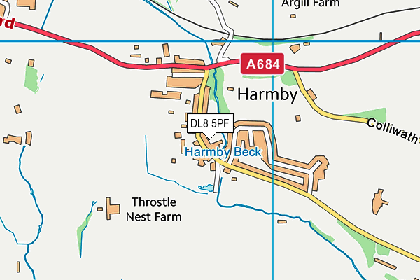 DL8 5PF map - OS VectorMap District (Ordnance Survey)