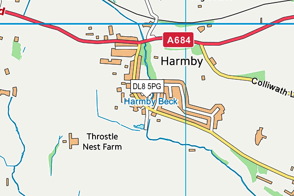 DL8 5PG map - OS VectorMap District (Ordnance Survey)