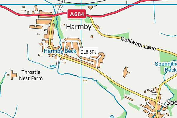 DL8 5PJ map - OS VectorMap District (Ordnance Survey)