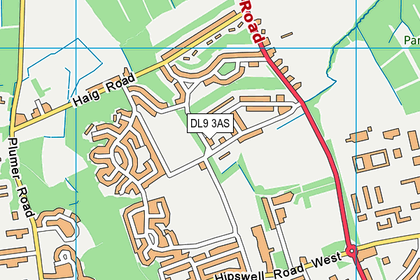 DL9 3AS map - OS VectorMap District (Ordnance Survey)