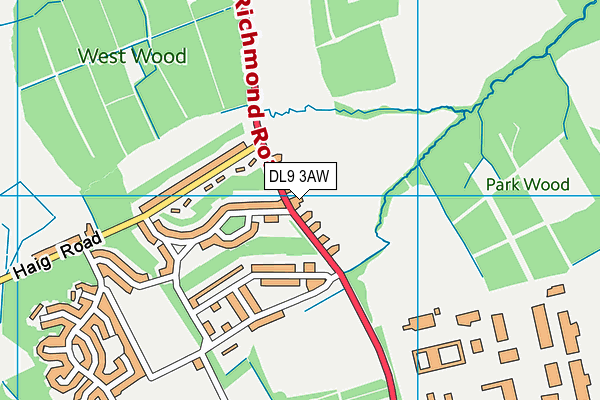 DL9 3AW map - OS VectorMap District (Ordnance Survey)